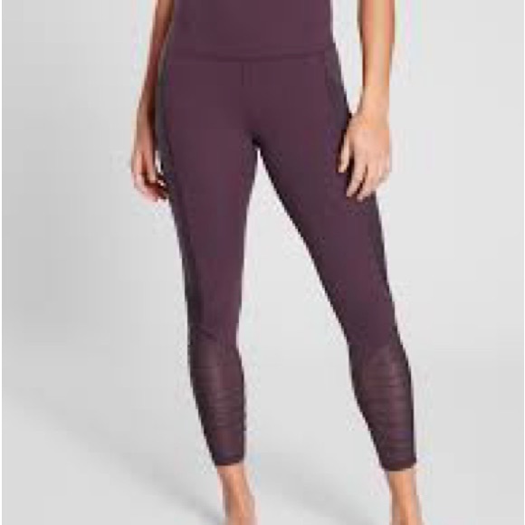 Athleta Mesh Me Up 7/8 High-Rise Leggings Plum Purple Small - Picture 9 of 12